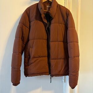 Cotton On Men's Warm Brown Puffer Coat